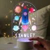 Personalised Space Rocket LED Colour Changing Night Light