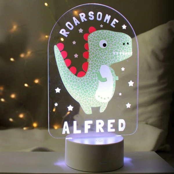 Personalised Roarsome Dinosaur LED Colour Changing Night Light 3 Personalised Roarsome Dinosaur LED Colour Changing Night Light