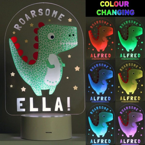 Personalised Roarsome Dinosaur LED Colour Changing Night Light 4 Personalised Roarsome Dinosaur LED Colour Changing Night Light - Image 2