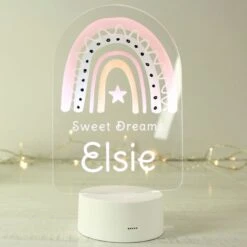 Personalised Pink Rainbow LED Colour Changing Night Light -Personalise Store p101396 3