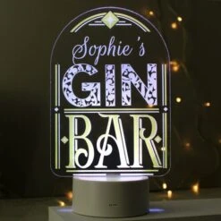 Personalised Gin Bar LED Colour Changing Night Light -Personalise Store p1013a03 5