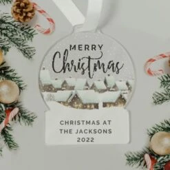 Personalised Christmas Home Acrylic Snowglobe Decoration 8 Personalised Christmas Home Acrylic Snowglobe Decoration -Personalise Store p1013a13 2