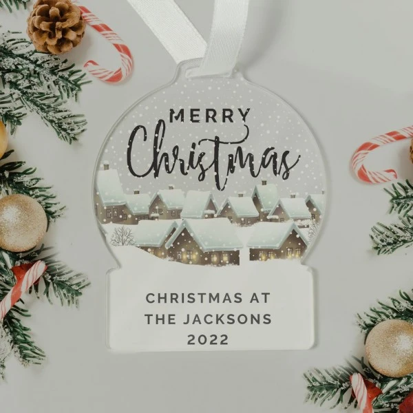 Personalised Christmas Home Acrylic Snowglobe Decoration 4 Personalised Christmas Home Acrylic Snowglobe Decoration - Image 3