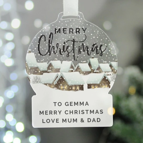 Personalised Christmas Home Acrylic Snowglobe Decoration 5 Personalised Christmas Home Acrylic Snowglobe Decoration - Image 4