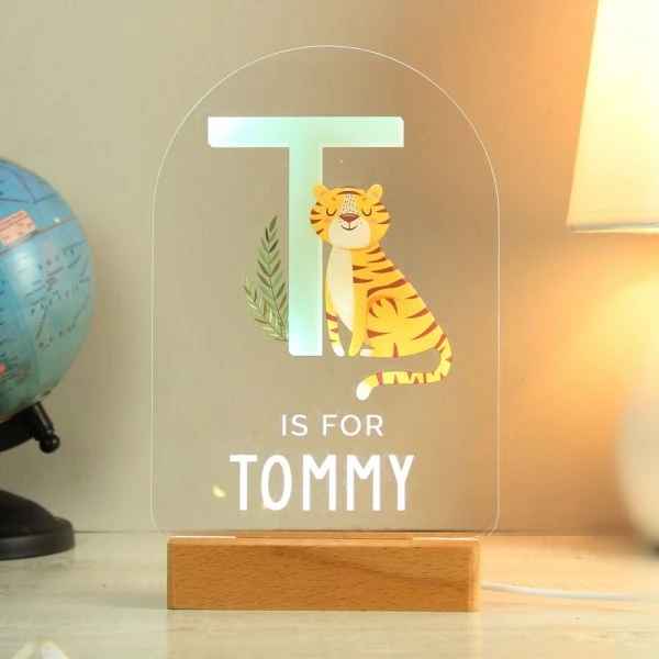Personalised Animal Alphabet Wooden Based LED Light 3 Personalised Animal Alphabet Wooden Based LED Light