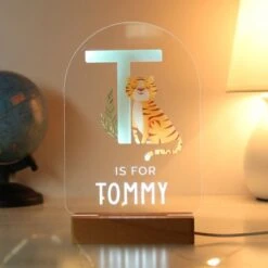 Personalised Animal Alphabet Wooden Based LED Light 16 Personalised Animal Alphabet Wooden Based LED Light -Personalise Store p1013a50 4