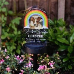 Personalised Rainbow Bridge Pet Memorial Outdoor Solar Light -Personalise Store p1013a52 2
