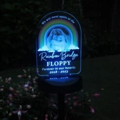 Personalised Rainbow Bridge Pet Memorial Outdoor Solar Light -Personalise Store p1013a52 5