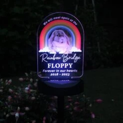 Personalised Rainbow Bridge Pet Memorial Outdoor Solar Light -Personalise Store p1013a52 7