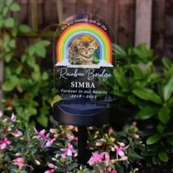 Personalised Rainbow Bridge Pet Memorial Outdoor Solar Light -Personalise Store p1013a52 8