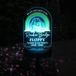 Personalised Rainbow Bridge Pet Memorial Outdoor Solar Light -Personalise Store p1013a52 9