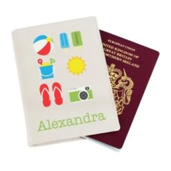 Personalised Bright Travel Cream Passport Holder 7 Personalised Bright Travel Cream Passport Holder -Personalise Store p101494 2