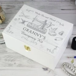 Personalised Sewing Kit White Wooden Keepsake Box 10 Personalised Sewing Kit White Wooden Keepsake Box -Personalise Store p1014a41 3