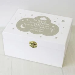 Personalised Twinkle Twinkle White Wooden Keepsake Box 8 Personalised Twinkle Twinkle White Wooden Keepsake Box -Personalise Store p1014a44 2