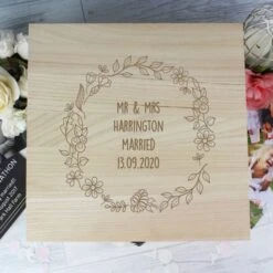 Personalised Floral Wreath Large Wooden Keepsake Box 11 Personalised Floral Wreath Large Wooden Keepsake Box -Personalise Store p1014b13 4