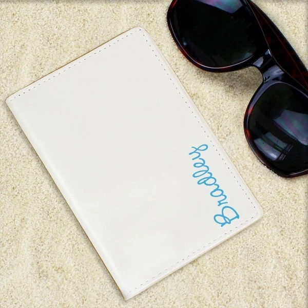 Personalised Blue Name Cream Passport Holder 6 Personalised Blue Name Cream Passport Holder - Image 4