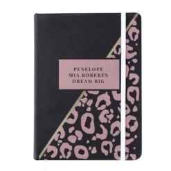 Personalised Leopard Print Black Hardback Notebook -Personalise Store p1014b85 4
