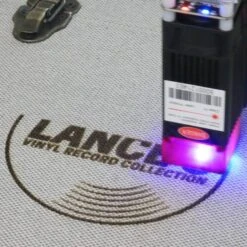 Personalised 12 Inch Record Storage Box - Navy Cloth With Brown Leather Trim - Record Laser Etched -Personalise Store personalised 12 inch record storage box grey record laser engraved 02 1 1