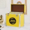 Personalised 12 Inch Record Storage Box - Yellow Leather Effect With Metal Trim - Record Sticker 1 Personalised 12 Inch Record Storage Box - Yellow Leather Effect With Metal Trim - Record Sticker -Personalise Store personalised 12 inch record storage box yellow record sticker 02