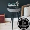 Tabblue Personalised Bluetooth Side Table With Surround Sound - Black - G&T Sticker -Personalise Store tabblue personalised bluetooth side table with surround sound black g t