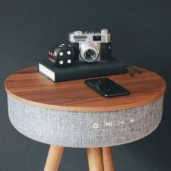 Tabblue Personalised Bluetooth Side Table With Surround Sound - Dark Wood - Beer Sticker -Personalise Store tabblue personalised bluetooth side table with surround sound dark wood 05 1 1 1