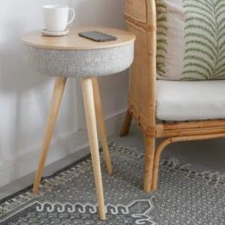 Tabblue Personalised Bluetooth Side Table With Surround Sound - Light Wood - Beer Sticker -Personalise Store tabblue personalised bluetooth side table with surround sound light wood 01