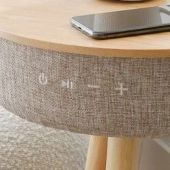 Tabblue Personalised Bluetooth Side Table With Surround Sound - Light Wood - G&T Sticker -Personalise Store tabblue personalised bluetooth side table with surround sound light wood 06 1