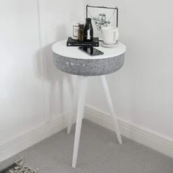 Tabblue Personalised Bluetooth Side Table With Surround Sound - White - G&T Sticker -Personalise Store tabblue personalised bluetooth side table with surround sound white 01 1